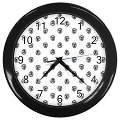 Funny Clown Sketchy Drawing Pattern Wall Clock (black) by dflcprintsclothing