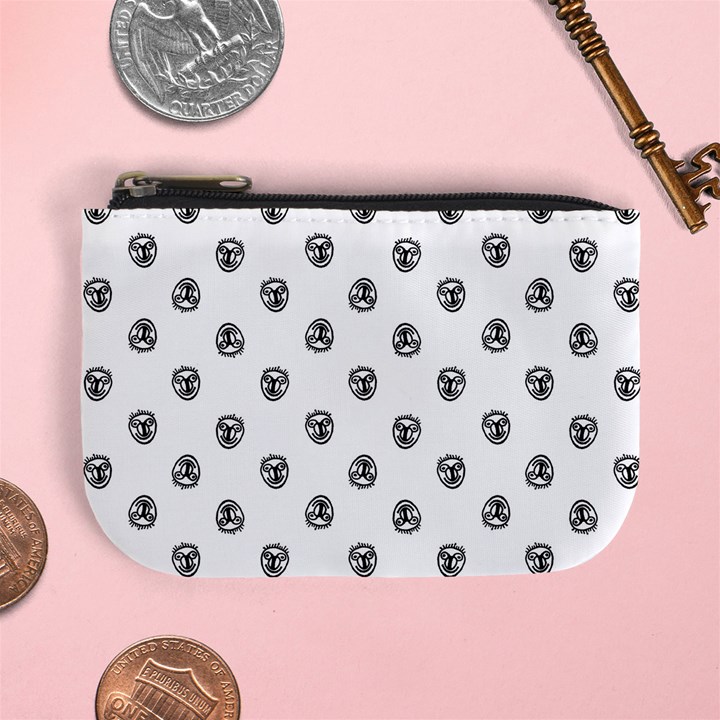 Funny Clown Sketchy Drawing Pattern Mini Coin Purse