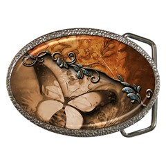 Wonderful Floral Design With Butterflies Belt Buckles by FantasyWorld7