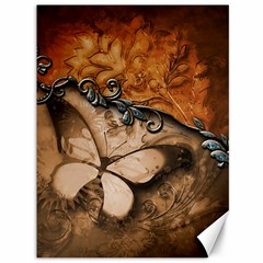 Wonderful Floral Design With Butterflies Canvas 36  X 48  by FantasyWorld7