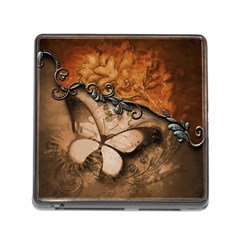 Wonderful Floral Design With Butterflies Memory Card Reader (square 5 Slot) by FantasyWorld7