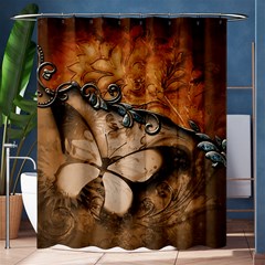 Wonderful Floral Design With Butterflies Shower Curtain 60  X 72  (medium)  by FantasyWorld7