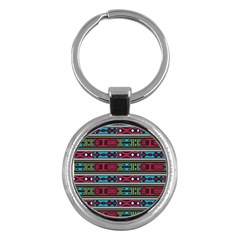 Shapes Rows                                                 Key Chain (round) by LalyLauraFLM