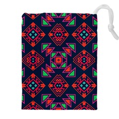 Rhombus Squares And Triangle                                              Drawstring Pouch (5xl) by LalyLauraFLM