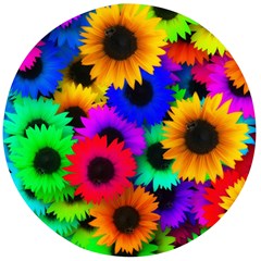 Colorful sunflowers                                                Wooden Bottle Opener (Round)