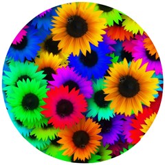 Colorful sunflowers                                                Wooden Puzzle Round