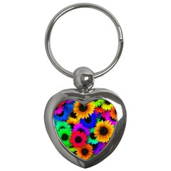 Colorful sunflowers                                                   Key Chain (Heart)