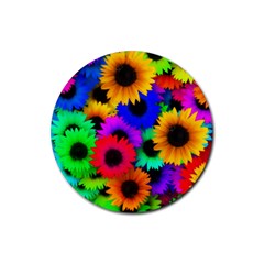 Colorful sunflowers                                                   Rubber Coaster (Round)