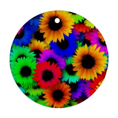 Colorful Sunflowers                                                   Ornament (round) by LalyLauraFLM