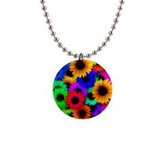 Colorful sunflowers                                                   1  Button Necklace