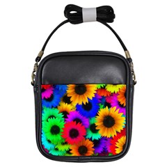 Colorful Sunflowers                                                   Girls Sling Bag by LalyLauraFLM