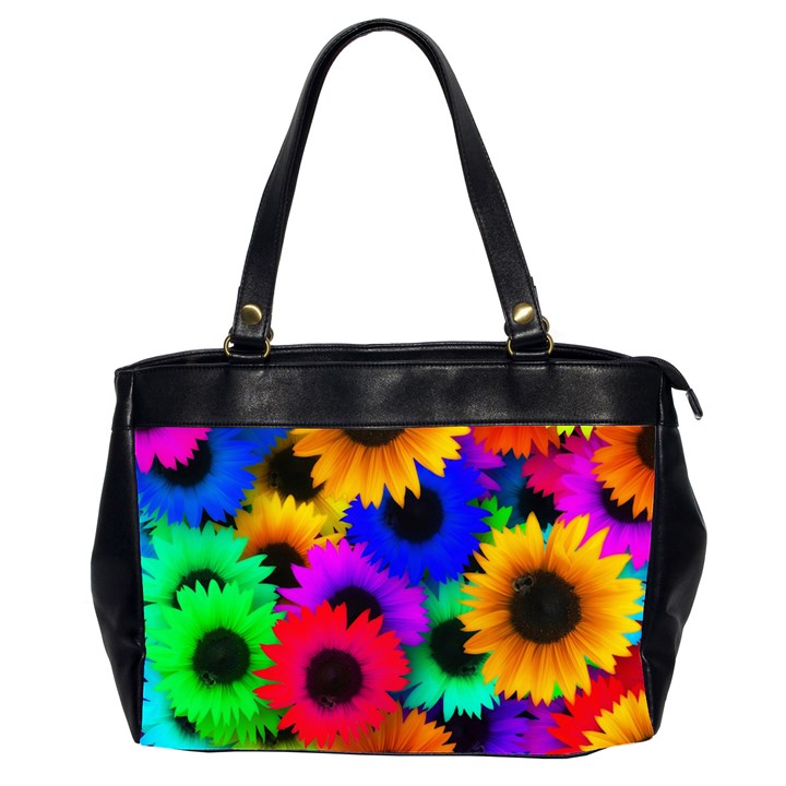 Colorful sunflowers                                                   Oversize Office Handbag (2 Sides)