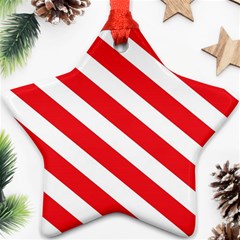 Candy Cane Red White Line Stripes Pattern Peppermint Christmas Delicious Design Ornament (star) by genx