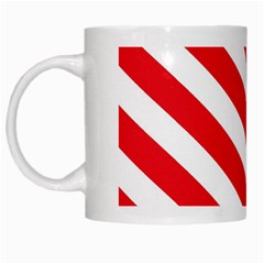 Candy Cane Red White Line Stripes Pattern Peppermint Christmas Delicious Design White Mugs by genx