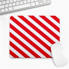 Candy Cane Red White Line Stripes Pattern Peppermint Christmas Delicious Design Large Mousepads by genx