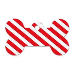 Candy Cane Red White Line Stripes Pattern Peppermint Christmas Delicious Design Dog Tag Bone (two Sides) by genx