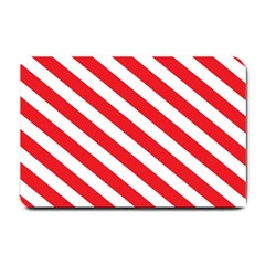 Candy Cane Red White Line Stripes Pattern Peppermint Christmas Delicious Design Small Doormat  by genx