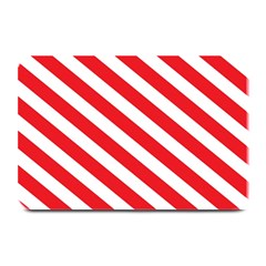 Candy Cane Red White Line Stripes Pattern Peppermint Christmas Delicious Design Plate Mats by genx