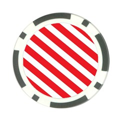 Candy Cane Red White Line Stripes Pattern Peppermint Christmas Delicious Design Poker Chip Card Guard by genx