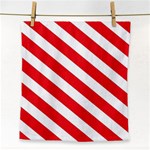 Candy Cane Red White Line stripes pattern peppermint Christmas delicious design Face Towel Front