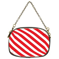 Candy Cane Red White Line Stripes Pattern Peppermint Christmas Delicious Design Chain Purse (one Side) by genx