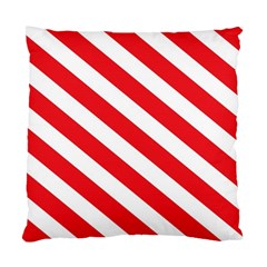 Candy Cane Red White Line Stripes Pattern Peppermint Christmas Delicious Design Standard Cushion Case (one Side) by genx