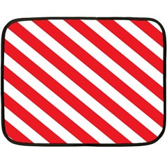 Candy Cane Red White Line Stripes Pattern Peppermint Christmas Delicious Design Double Sided Fleece Blanket (mini)  by genx