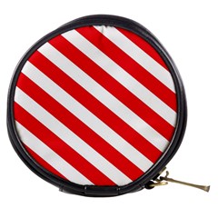 Candy Cane Red White Line Stripes Pattern Peppermint Christmas Delicious Design Mini Makeup Bag by genx