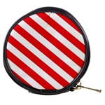 Candy Cane Red White Line stripes pattern peppermint Christmas delicious design Mini Makeup Bag Front