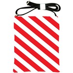 Candy Cane Red White Line stripes pattern peppermint Christmas delicious design Shoulder Sling Bag Front