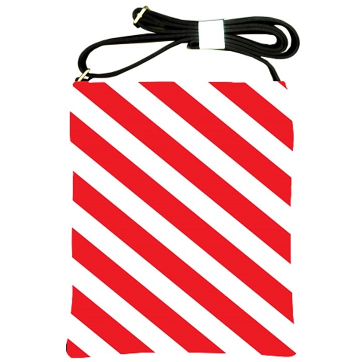 Candy Cane Red White Line stripes pattern peppermint Christmas delicious design Shoulder Sling Bag