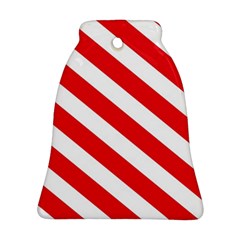 Candy Cane Red White Line Stripes Pattern Peppermint Christmas Delicious Design Ornament (bell) by genx