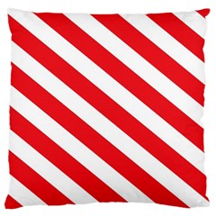 Candy Cane Red White Line Stripes Pattern Peppermint Christmas Delicious Design Large Cushion Case (two Sides) by genx