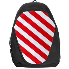 Candy Cane Red White Line Stripes Pattern Peppermint Christmas Delicious Design Backpack Bag by genx