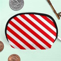 Candy Cane Red White Line Stripes Pattern Peppermint Christmas Delicious Design Accessory Pouch (medium) by genx