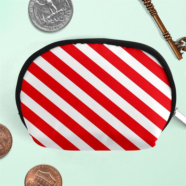 Candy Cane Red White Line stripes pattern peppermint Christmas delicious design Accessory Pouch (Medium)