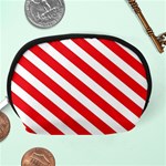 Candy Cane Red White Line stripes pattern peppermint Christmas delicious design Accessory Pouch (Medium) Back