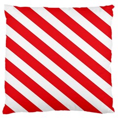 Candy Cane Red White Line Stripes Pattern Peppermint Christmas Delicious Design Large Flano Cushion Case (two Sides) by genx