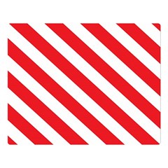 Candy Cane Red White Line Stripes Pattern Peppermint Christmas Delicious Design Double Sided Flano Blanket (large)  by genx