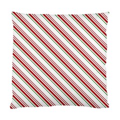 White Candy Cane Pattern With Red And Thin Green Festive Christmas Stripes Standard Cushion Case (one Side) by genx