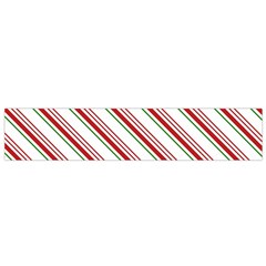 White Candy Cane Pattern With Red And Thin Green Festive Christmas Stripes Small Flano Scarf by genx