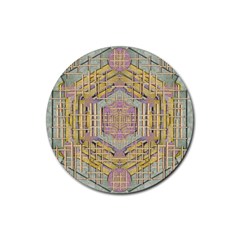 Temple Of Wood With A Touch Of Japan Rubber Coaster (round)  by pepitasart