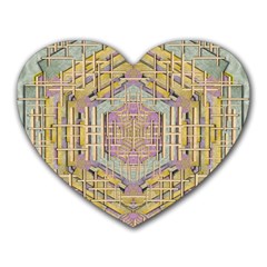 Temple Of Wood With A Touch Of Japan Heart Mousepads by pepitasart