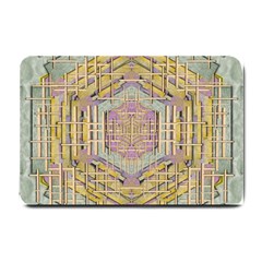 Temple Of Wood With A Touch Of Japan Small Doormat  by pepitasart