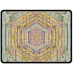 Temple Of Wood With A Touch Of Japan Double Sided Fleece Blanket (large)  by pepitasart