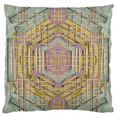 Temple Of Wood With A Touch Of Japan Large Flano Cushion Case (one Side) by pepitasart