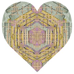 Temple Of Wood With A Touch Of Japan Wooden Puzzle Heart by pepitasart