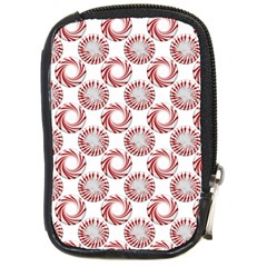 Peppermint Candy Dots Compact Camera Leather Case by bloomingvinedesign