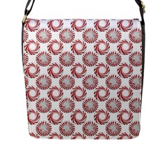 Peppermint Candy Dots Flap Closure Messenger Bag (l) by bloomingvinedesign