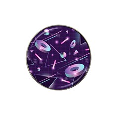 Retrowave Aesthetic Vaporwave Retro Memphis Pattern 80s Design Geometrical Shapes Futurist Pink Blue 3d Hat Clip Ball Marker (4 Pack) by genx